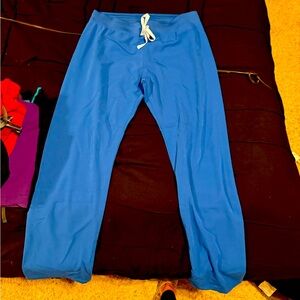 Figs royal blue large tall Livingston scrub pants